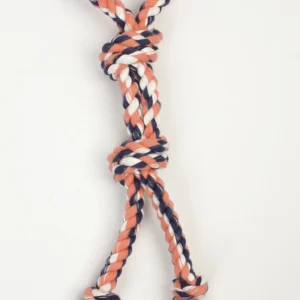 Mammoth Pet Products Color Twin Tug Dog Toy with Rubber Handle Multi-Color, 22 in, Medium