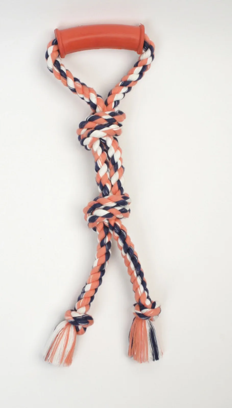 Mammoth Pet Products Color Twin Tug Dog Toy with Rubber Handle Multi-Color, 22 in, Medium