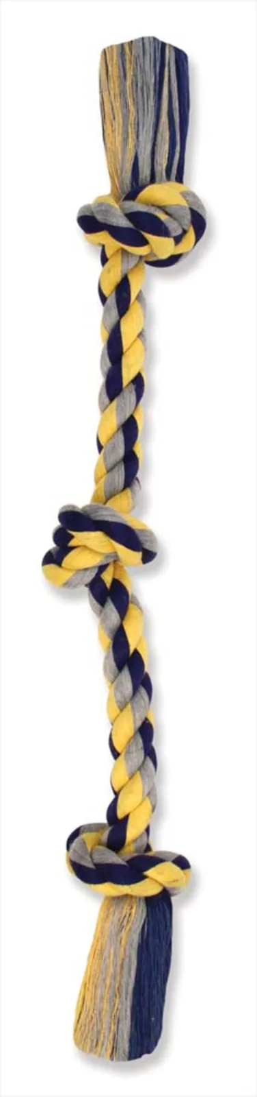Mammoth Pet Products Cottonblend 3 Knot Rope Tug Dog Toy Multi-Color, 10 in, Mini