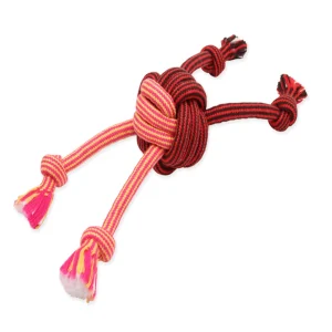 Mammoth Pet Products EXTRA Flossy Chew Monkey Fist Dog Toy Red/Black/Pink/Orange Medium, 14 in