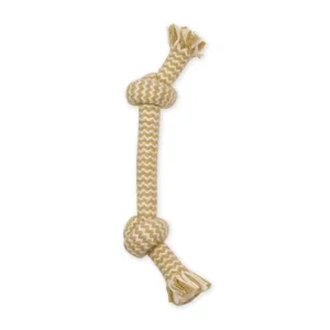 Mammoth Pet Products Flossy Chews EXTRA Peanut Butter Scented Dog Toy 2 Knot Bone, Small, 9 in