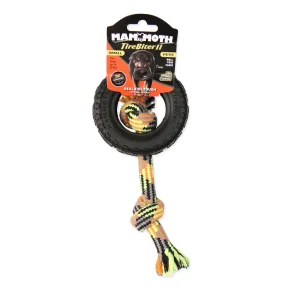 Mammoth Pet Products TireBiter II with Rope Dog Toy Multi-Color, 3.75 in, Small