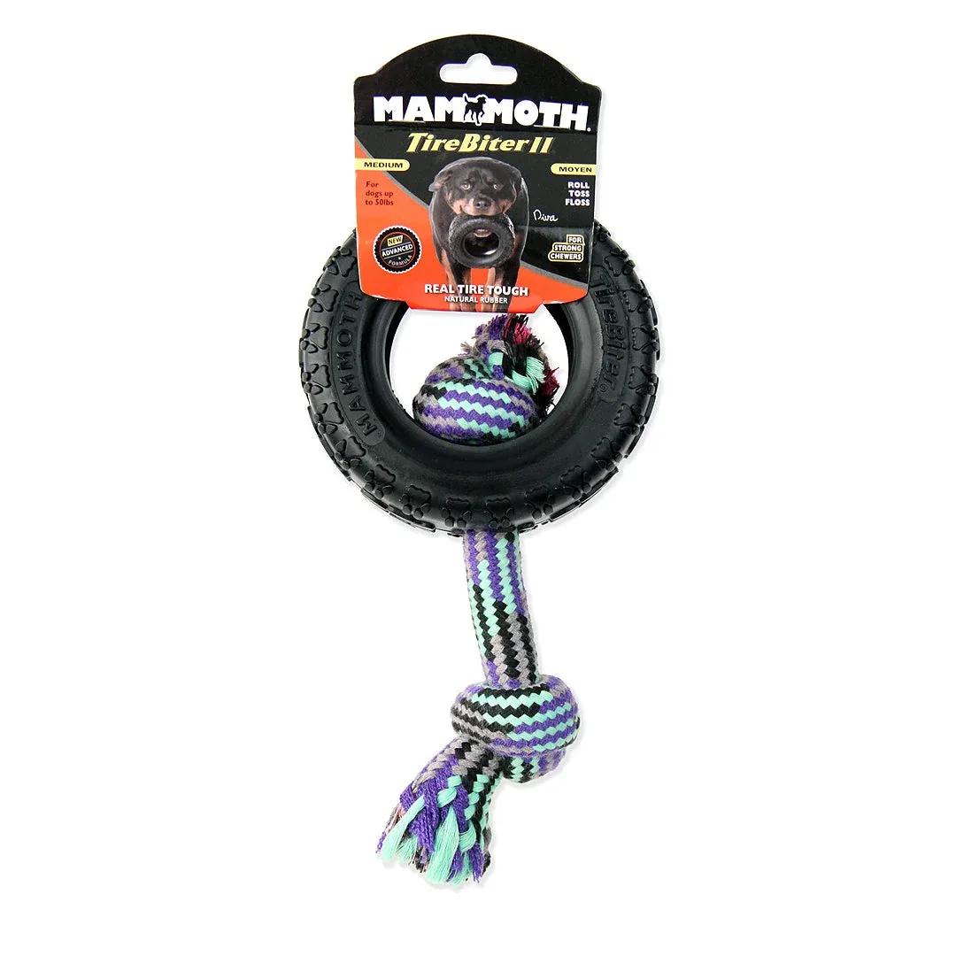 Mammoth Pet Products TireBiter II with Rope Dog Toy Multi-Color, 5 in, Medium - Image 2