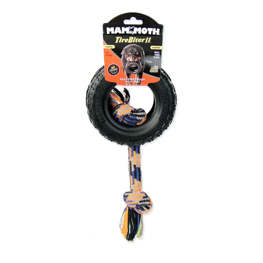 Mammoth Pet Products TireBiter II with Rope Dog Toy Multi-Color, 6 in, Large - Image 2