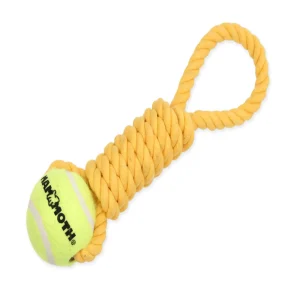 Mammoth Pet Products Twister Pull Tug with Ball Dog Toy Yellow Medium, 12 in