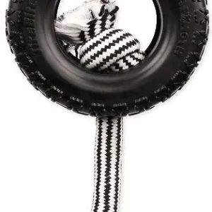 Mammoth TireBiter II Natural Rubber Dog Toy with Rope