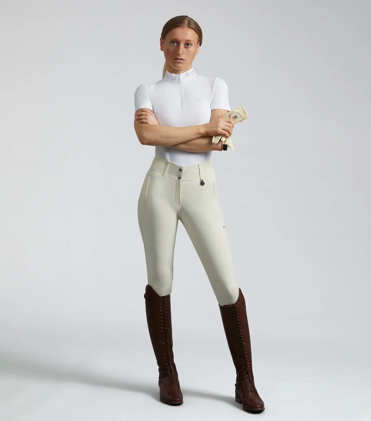 MARKED - Aradina Ladies Full Seat Gel Competition Riding Breeches Vanilla