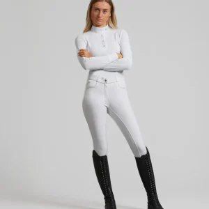 MARKED - Cassa Ladies Full Seat Gel Competition Riding Breeches White