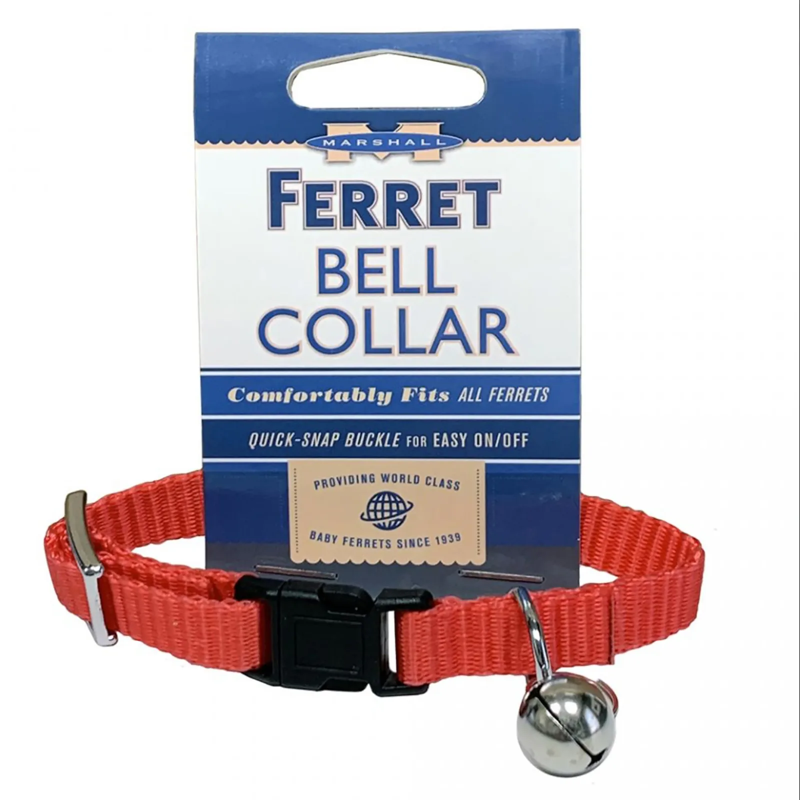 Marshall Bell Collar, Red, Ferret