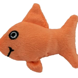 Marshall Ferret Squeak Fish Toy Orange One Size