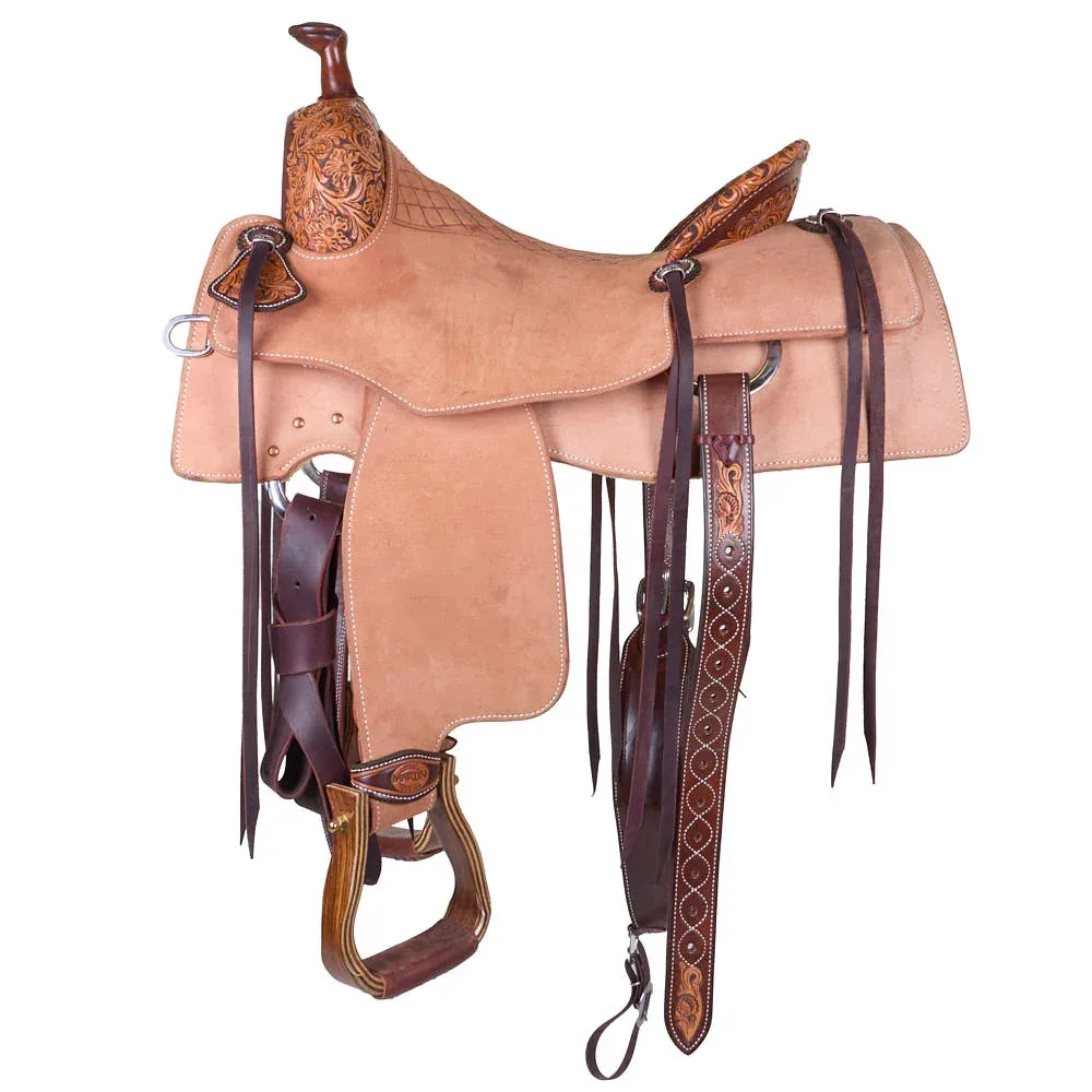 Martin Saddlery 16in 1/8 Breed Alpine Floral Tooled Performance Saddle - Image 2