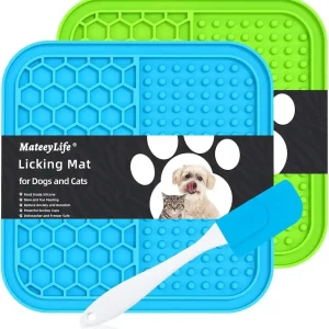 MateeyLife 2PCS Lick Mat for Dogs and Cats – Slow Feeder, Anxiety Relief, Suction Cup Design