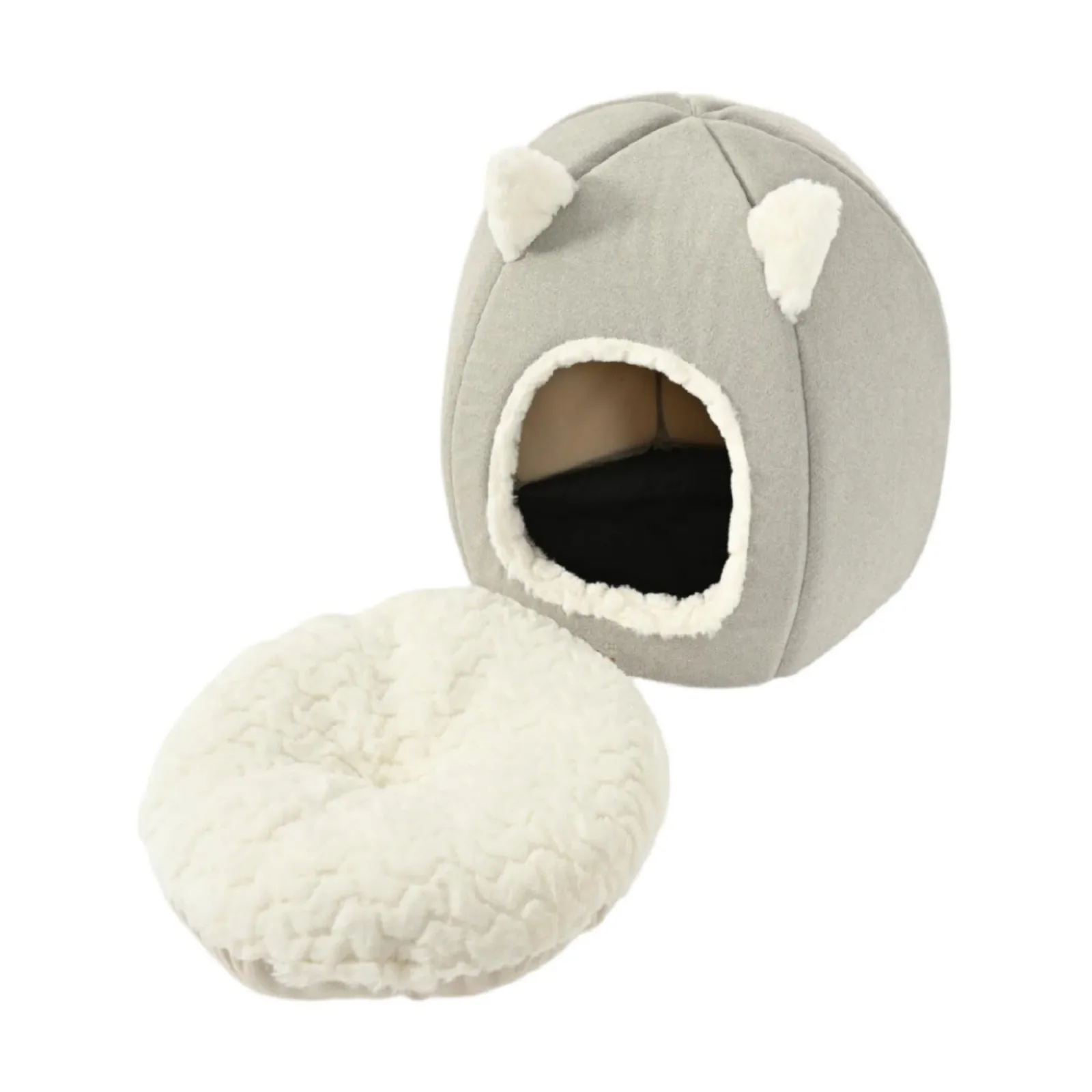 Max & Marlow Cat Dome with Ears White - Image 2