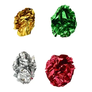 Max & Marlow Foil Crinkle Ball Assorted Cat Value Toys Display 24 ct