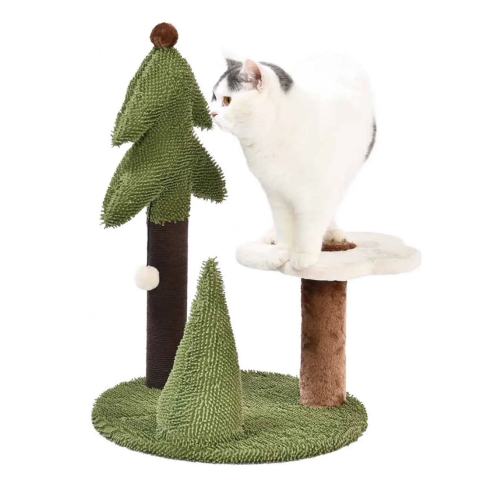 Max & Marlow Forest Pine and Flower Scratching Post 26 in - Image 2