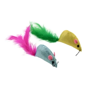 Max & Marlow Mouse with Feathers Assorted Cat Value Toys Display 24 ct