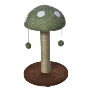Max & Marlow Mushroom Cat Post with Cat Toy Green