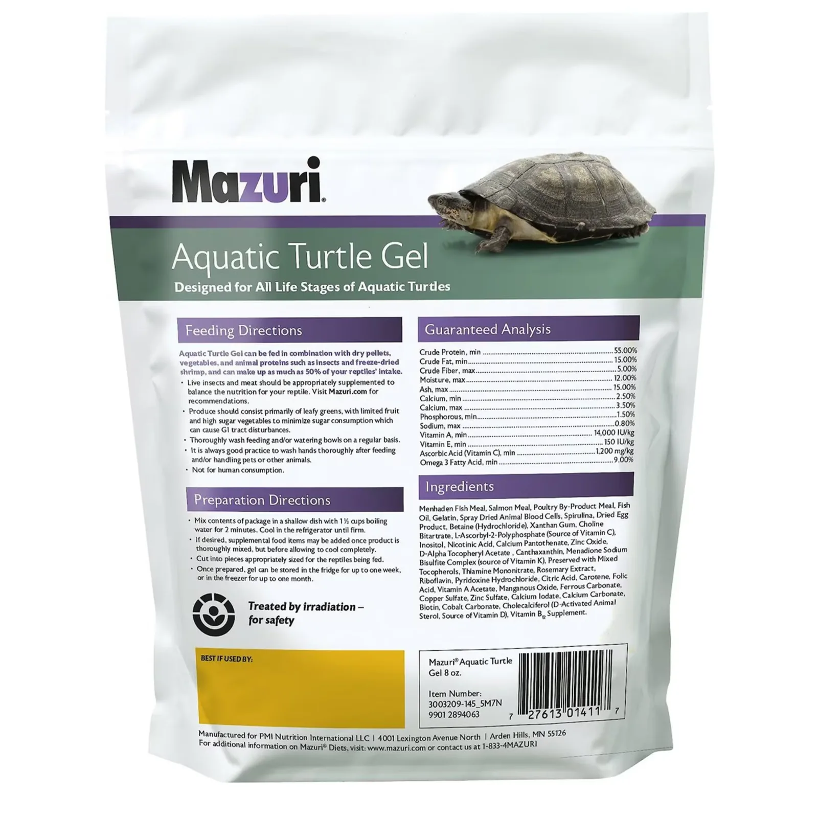 Mazuri® Aquatic Turtle Gel, 8 Ounce Bag - Image 2