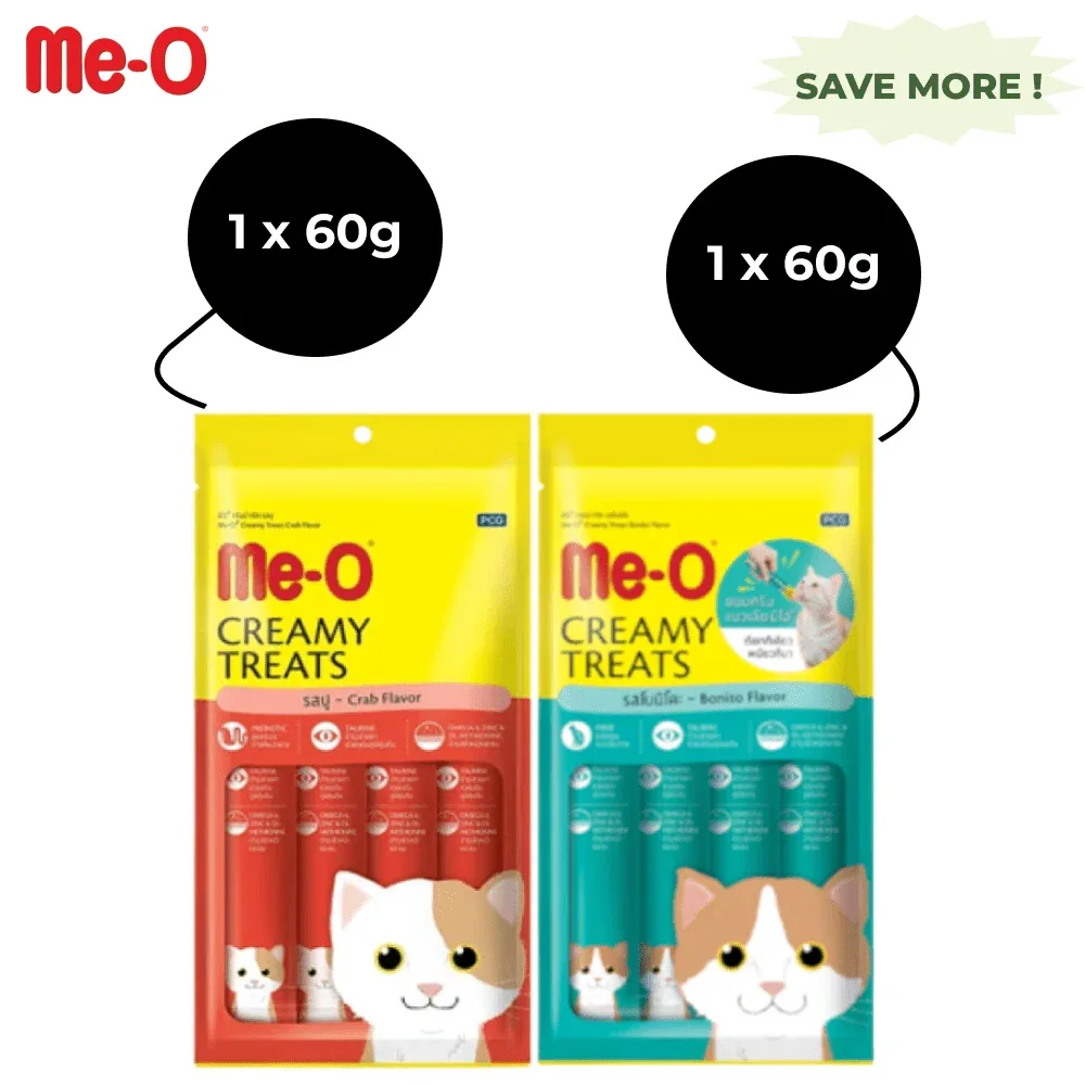 Me O Creamy Crab and Creamy Bonito Cat Treat Combo