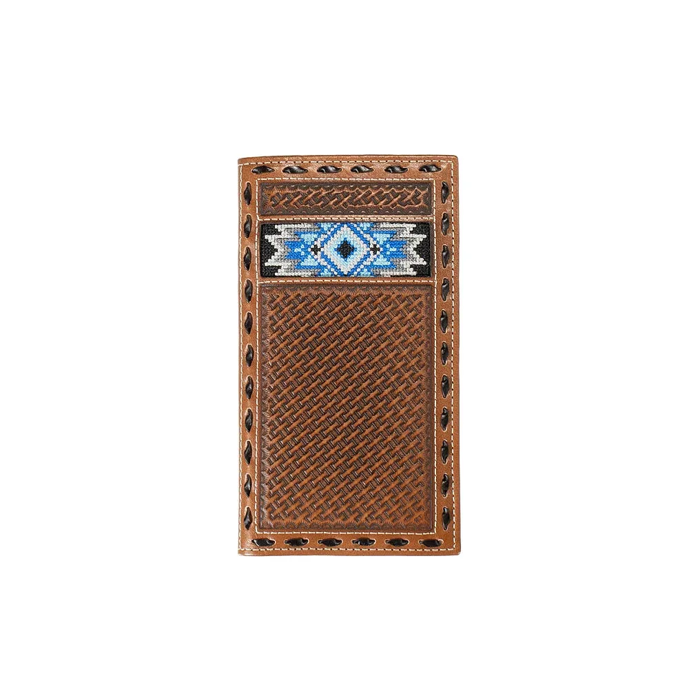 Mens 3D Rodeo Blue Diamond Inlay Wallet - Image 2