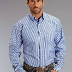 Mens Candy Stripe LS Snap Shirt