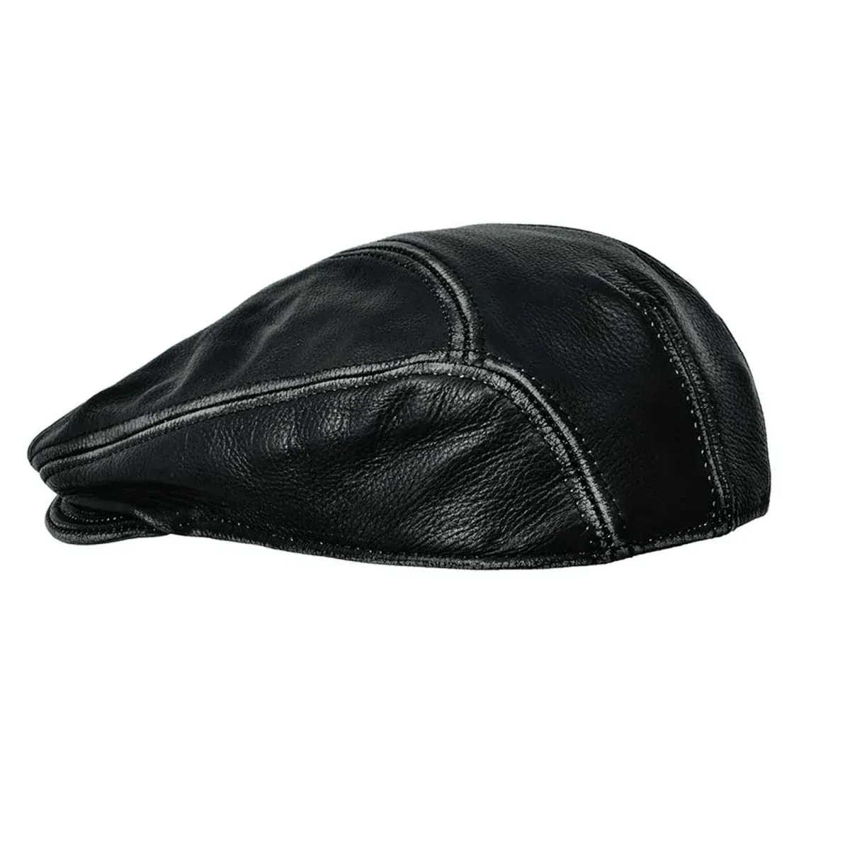 Mens Premium Leather Ascot Cap