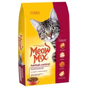 Meow Mix Hairball Control Dry Cat Food - Chicken, Turkey, Salmon & Ocean Fish, 3.15 lb