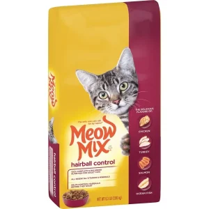 Meow Mix Hairball Control Dry Cat Food - Chicken, Turkey, Salmon & Ocean Fish, 6.3 lb