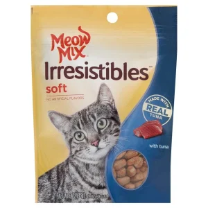 Meow Mix Irresistibles Soft Cat Treats Tuna, 3 oz each, Case of 5