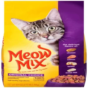 Meow Mix Original Choice Dry Cat Food - Chicken, Turkey, Salmon & Ocean Fish, 3.15 lb