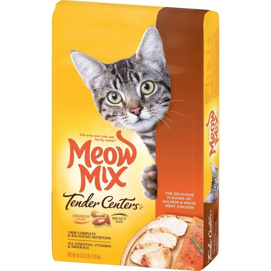Meow Mix Tender Centers Dry Cat Food - Salmon & White Meat Chicken, 3 lb