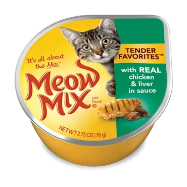 Meow Mix Tender Favorites Chicken & Liver 12/2.75oz {l -1} C= 799480