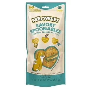 Meowee! Savory Spoonables Cat Treats Salmon, Chicken, & Duck 1.9 oz