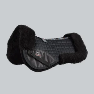 Merino Wool Saddle Pad - Half Pad Black/Black Wool
