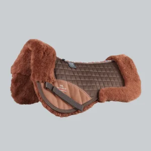 Merino Wool Saddle Pad - Half Pad Brown/Brown Wool