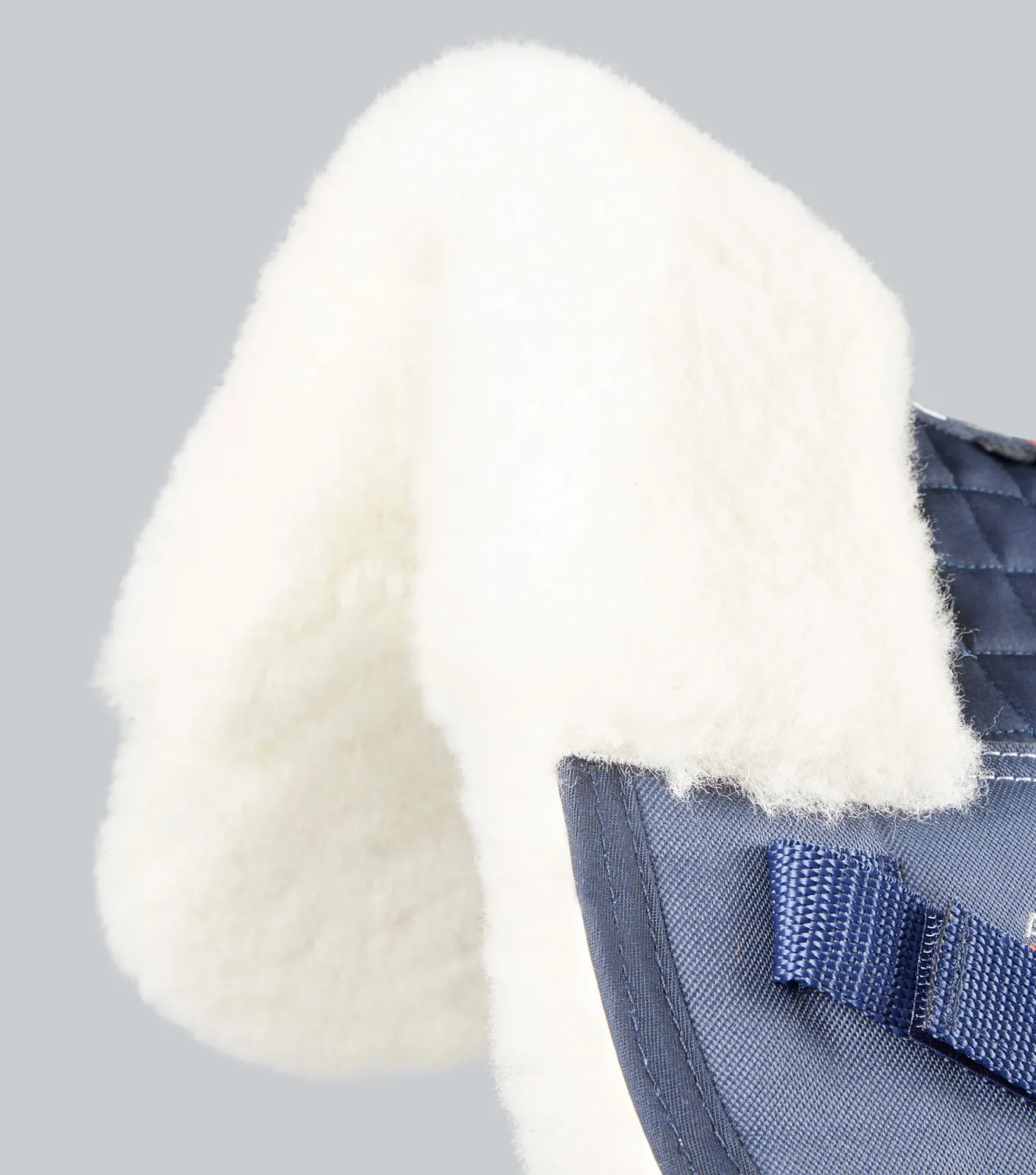 Merino Wool Saddle Pad - Half Pad Navy/Natural Wool - Image 2