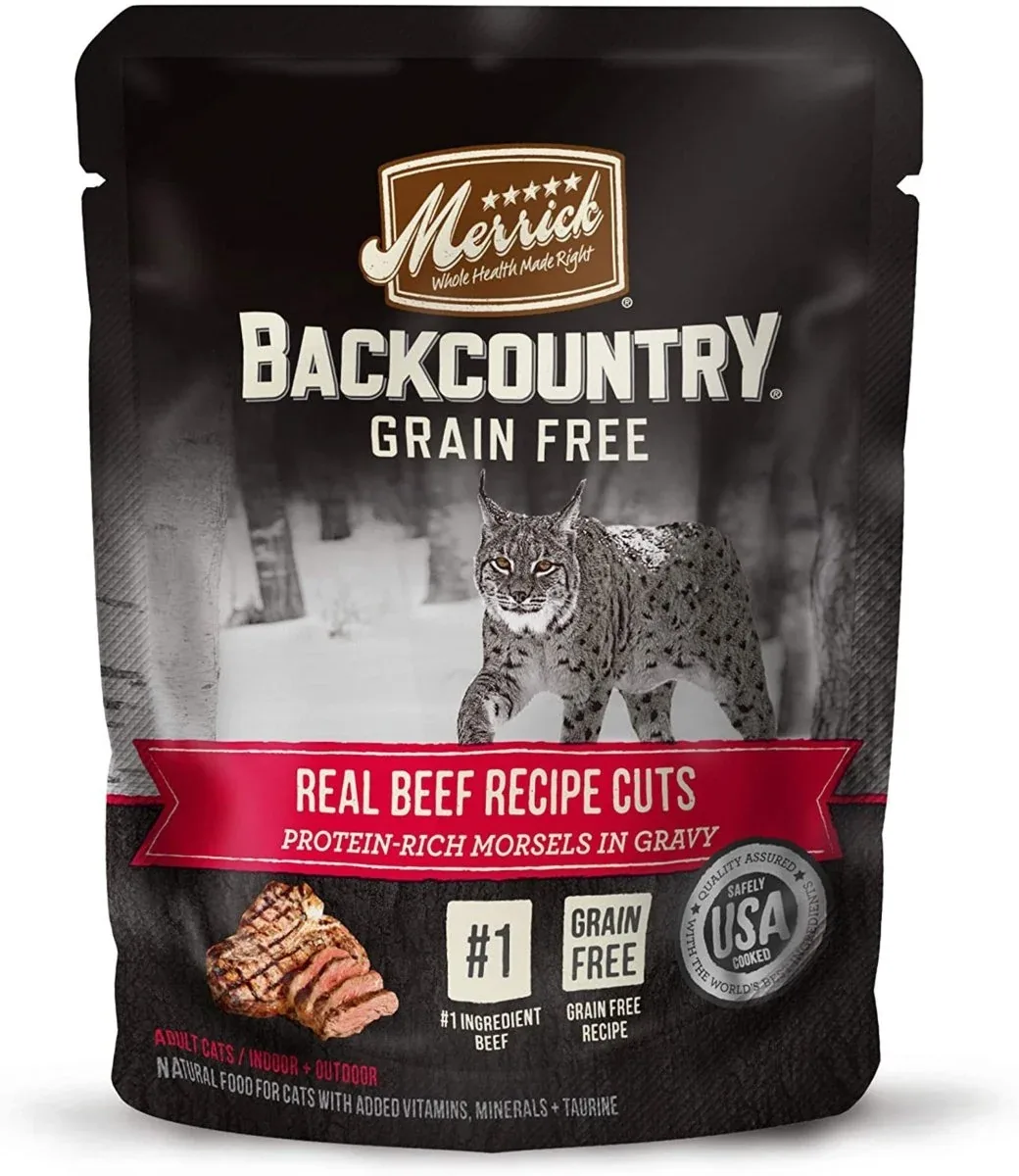 Merrick Backcountry Grain-Free Real Beef Pate Wet Cat Food, 3 oz, 24 ct