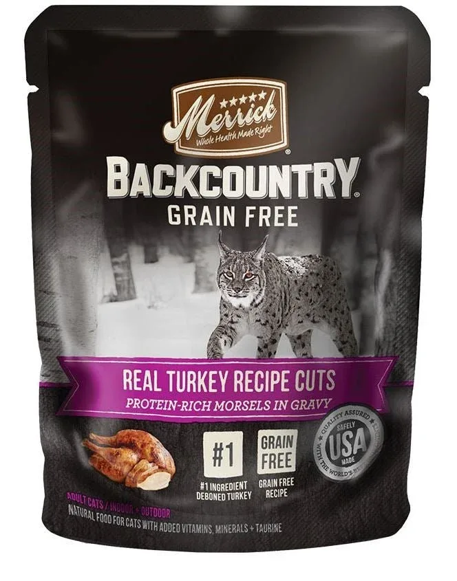 Merrick Backcountry Grain-Free Real Turkey Cuts in Gravy Wet Cat Food, 3 oz, 24 ct