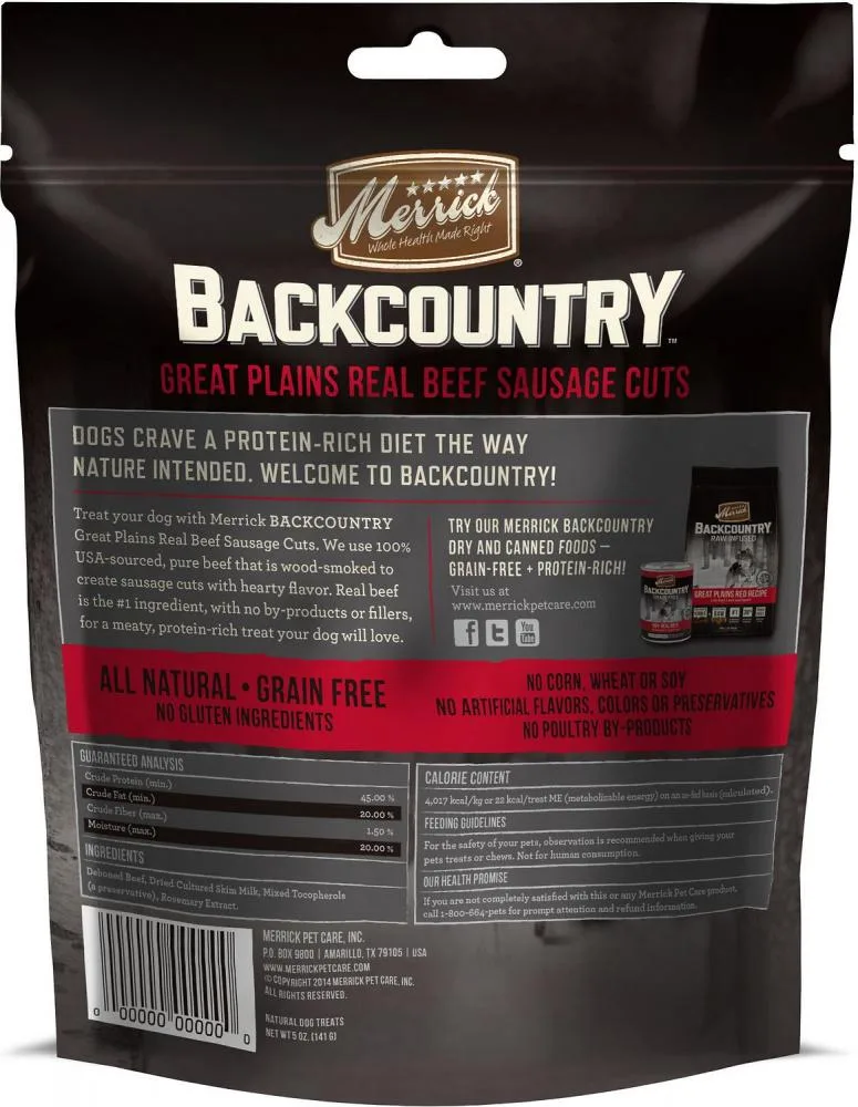 Merrick Backcountry Great Plains Grain Free Real Beef Sausage Cuts Dog Treats - Image 2