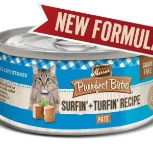 Merrick Cat Purrfect Bistro Surf & Turf, 3 oz each, Case of 24