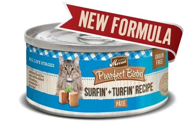 Merrick Cat Purrfect Bistro Surf & Turf, 3 oz each, Case of 24