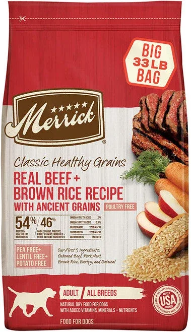Merrick Classic Healthy Grains Real Beef Dry Dog Recipe 33 lb - Image 2