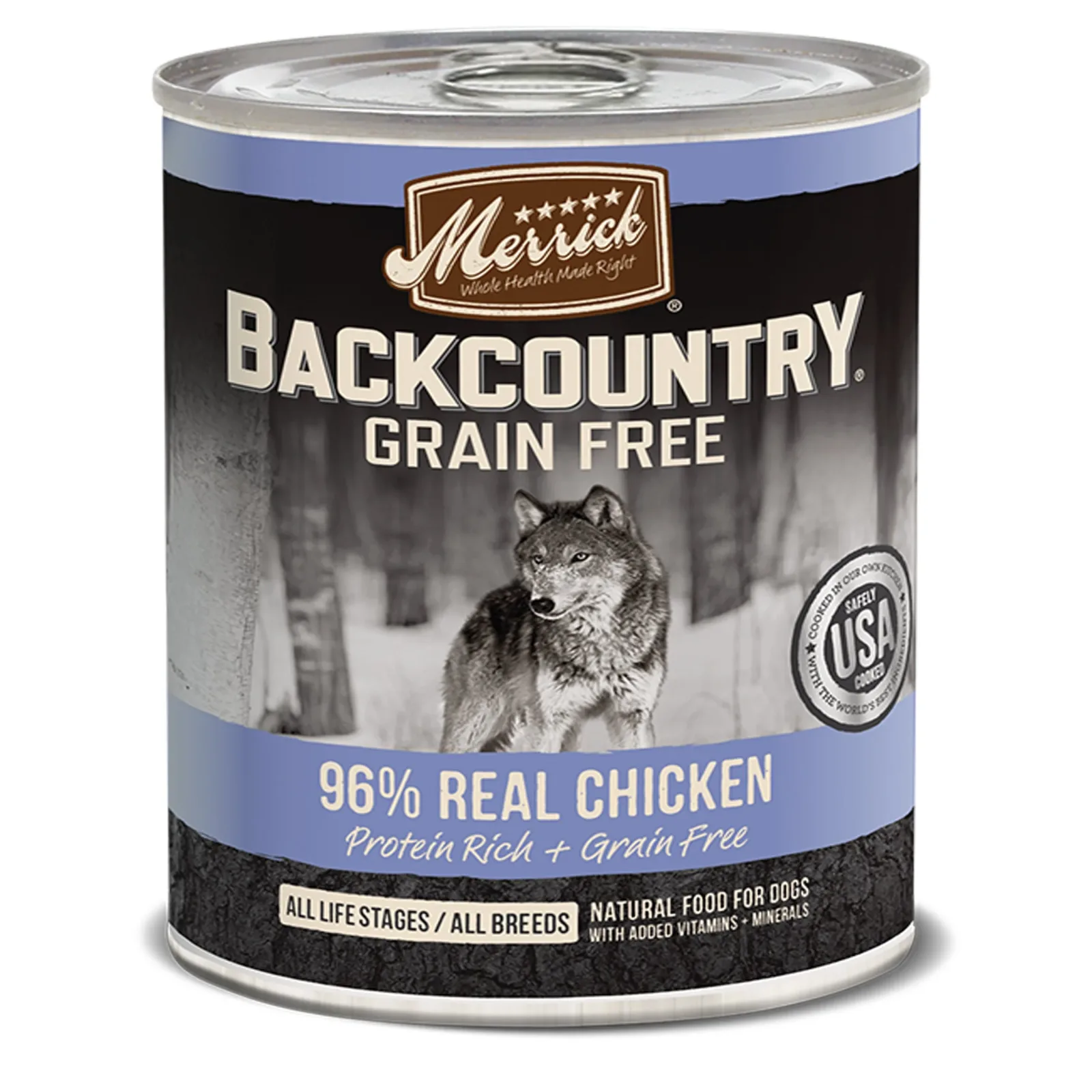 Merrick Dog Backcountry Grain Gree 96% Chicken, 12.7 oz each, Case of 12
