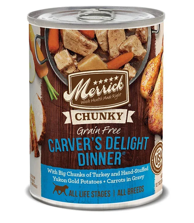 Merrick Dog Chunky Carvers Delite, 12.7 oz each, Case of 12