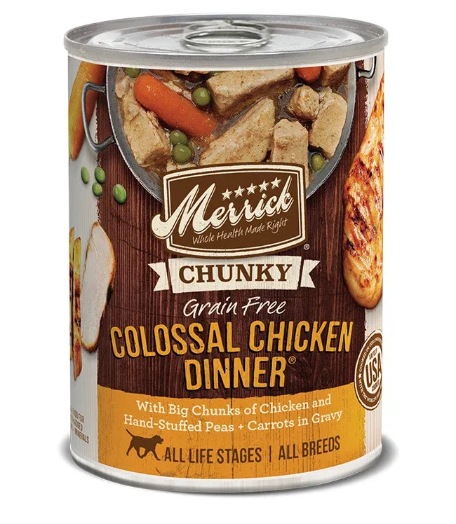 Merrick Dog Chunky Colossal Chicken, 12.7 oz each, Case of 12