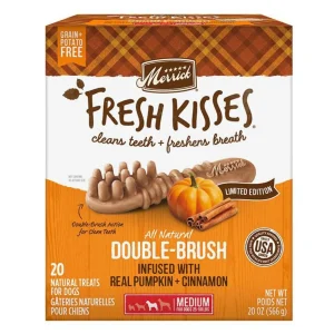 Merrick Dog Fresh Kisses Seasonal Pumpkin Cinnamon Medium, 20-Count