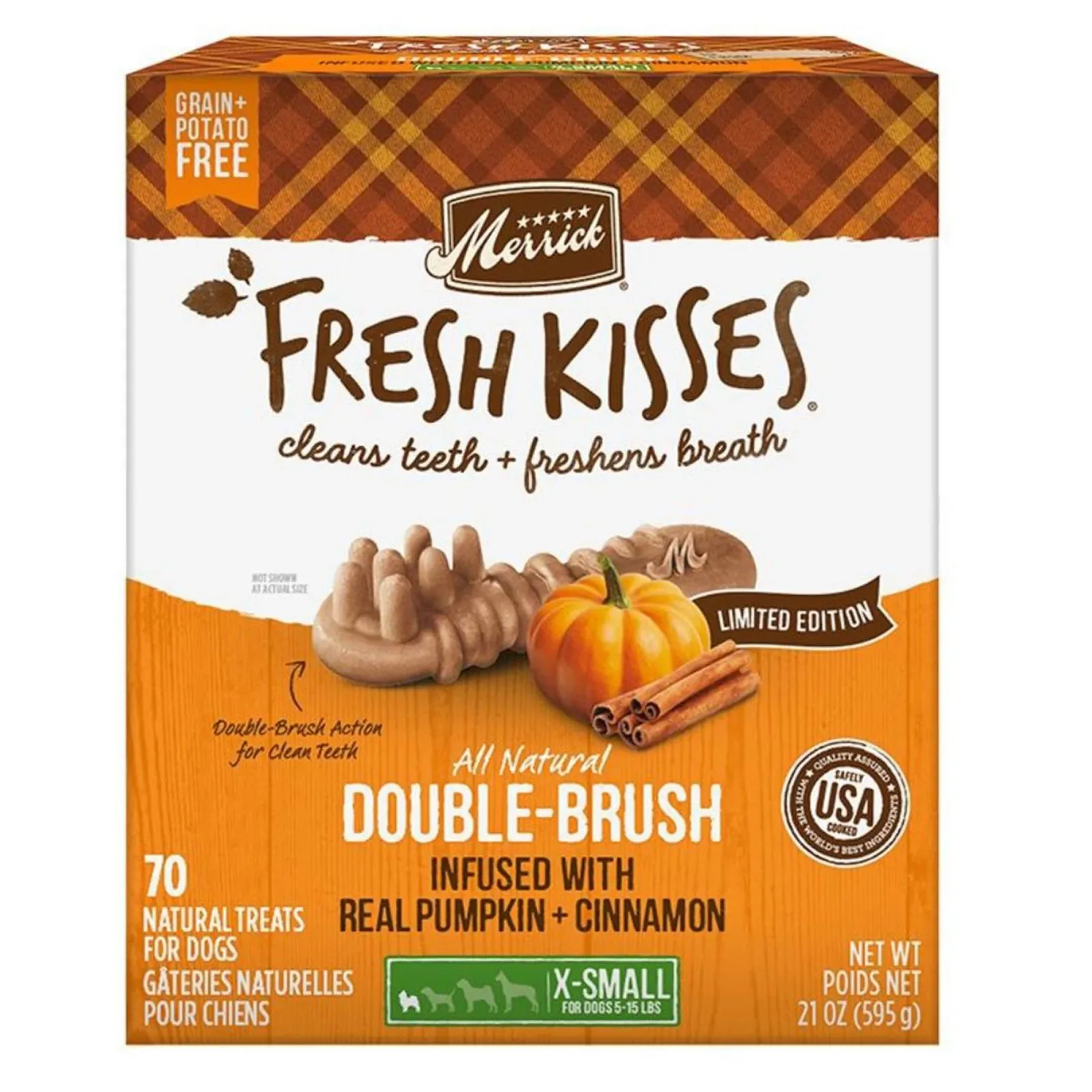 Merrick Dog Fresh Kisses Seasonal Pumpkin Cinnamon X-Small, 70-Count