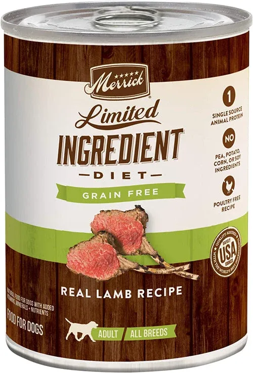 Merrick Dog Limited Ingredient Grain-Free Lamb, 12.7 oz each, Case of 12