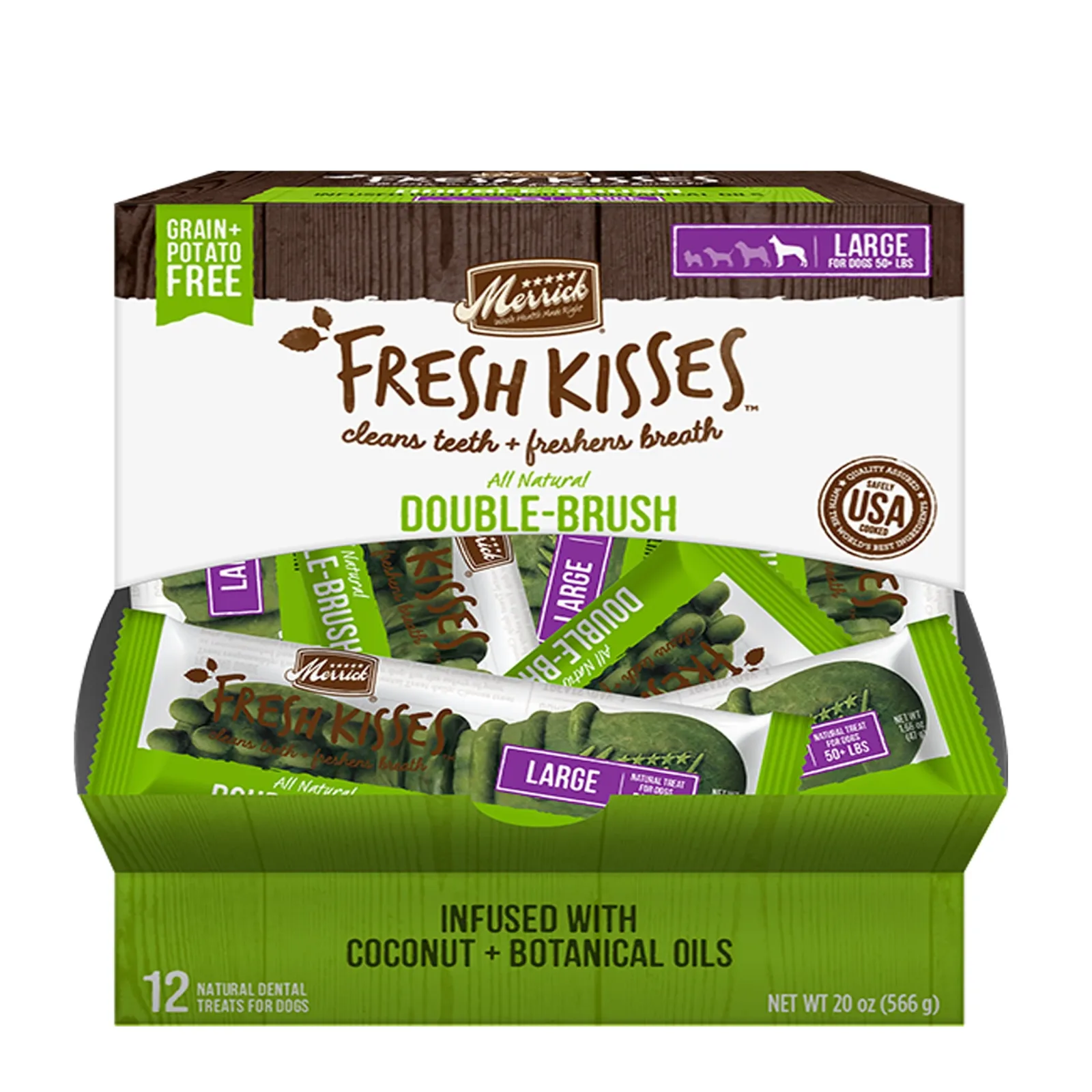 Merrick Fresh Kisses Coconut + Botanical Oils For Large Dogs (70+ Lbs), 12-Count