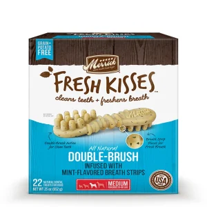 Merrick Fresh Kisses Coconut + Botanical Oils Medium Dog Dental Dog Treats, 22-Count